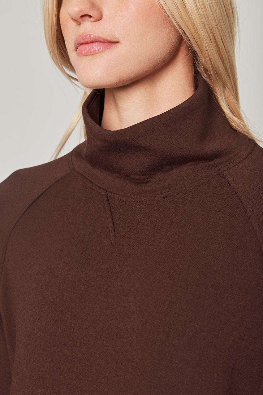 Serenity TENCEL™ Modal Mock Neck Pullover with Side Zip Slits