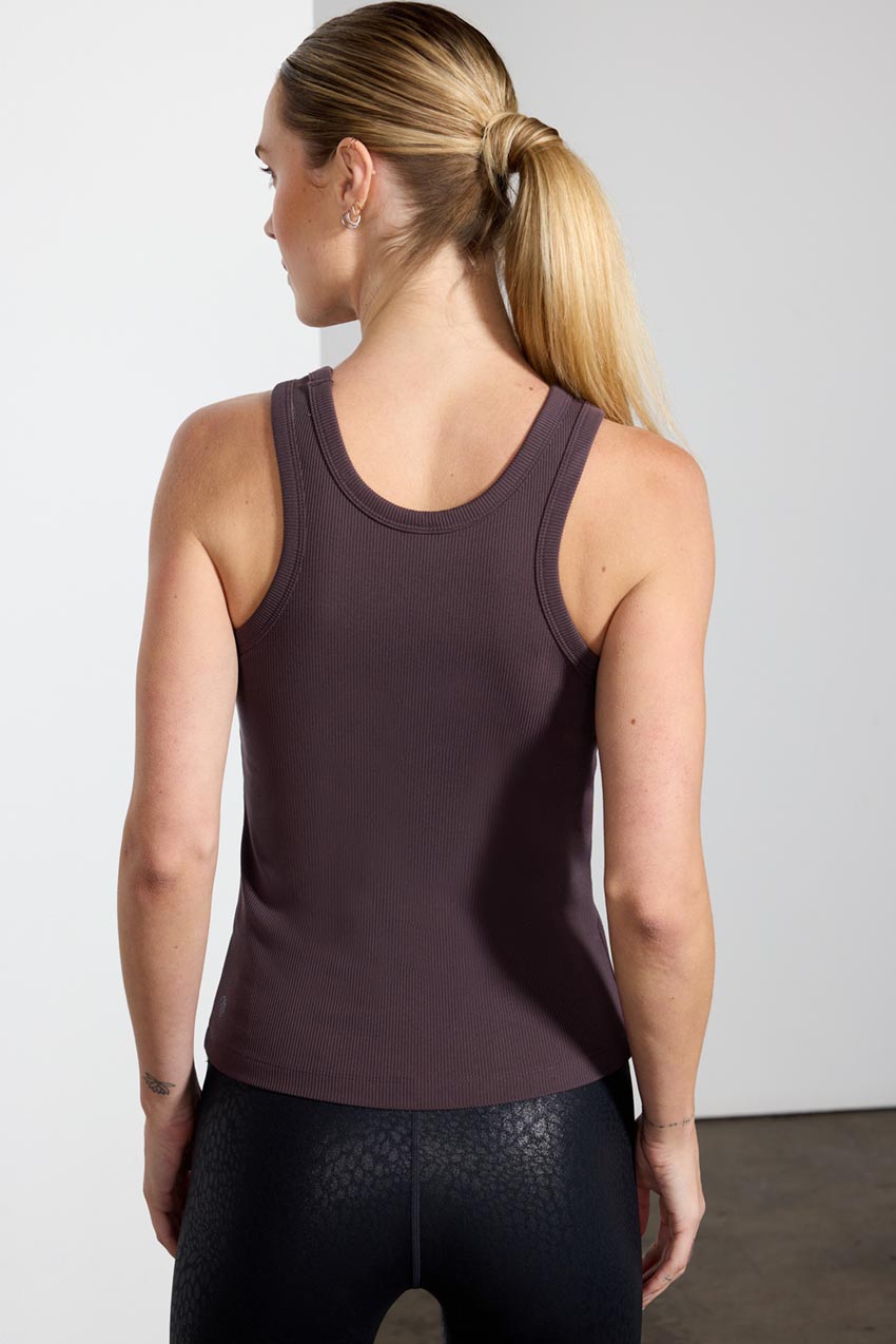Poise High Neck Ribbed Tank Top