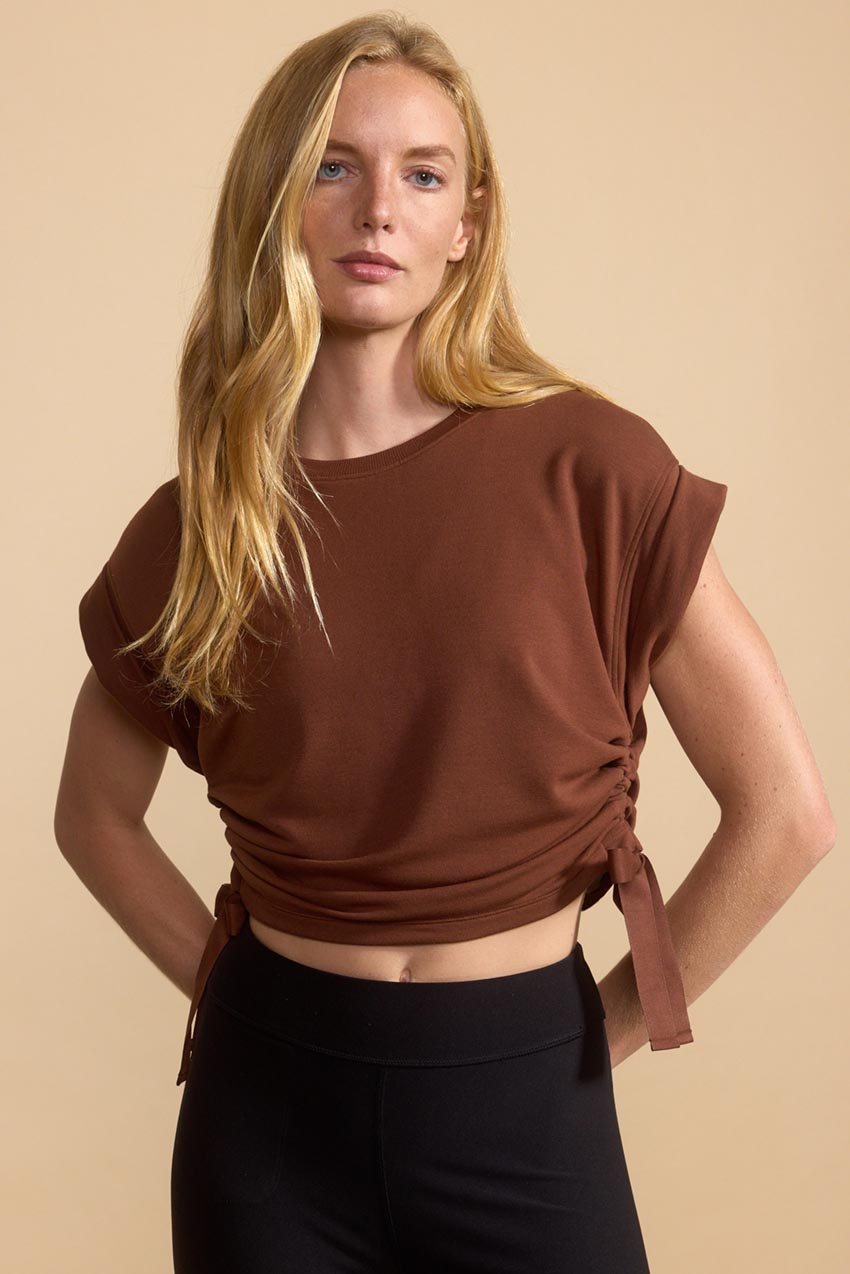 Serene Recycled Polyester TENCEL™ Modal Side Cord Sleeveless Sweatshirt
