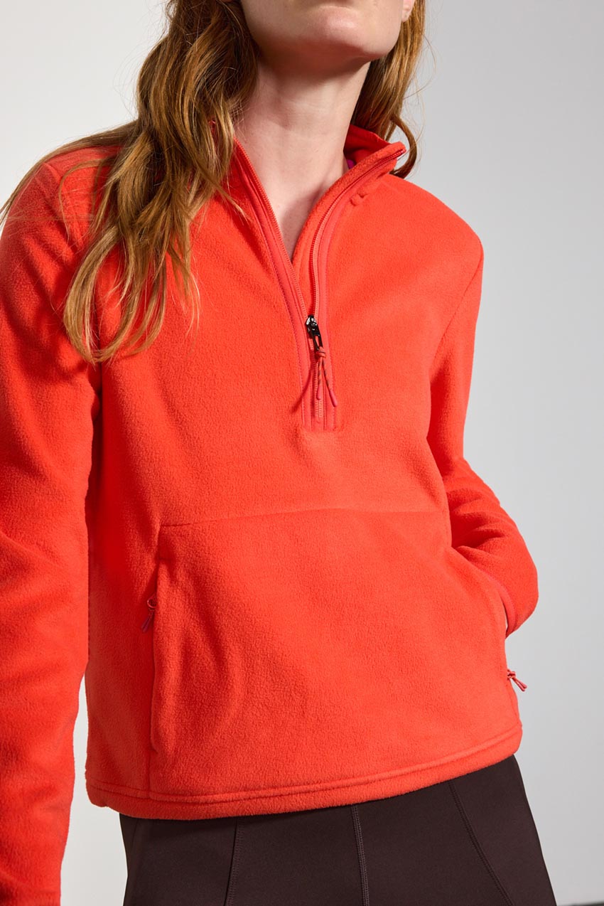Mission Recycled Polyester Half-Zip with Secured Kanga Pocket