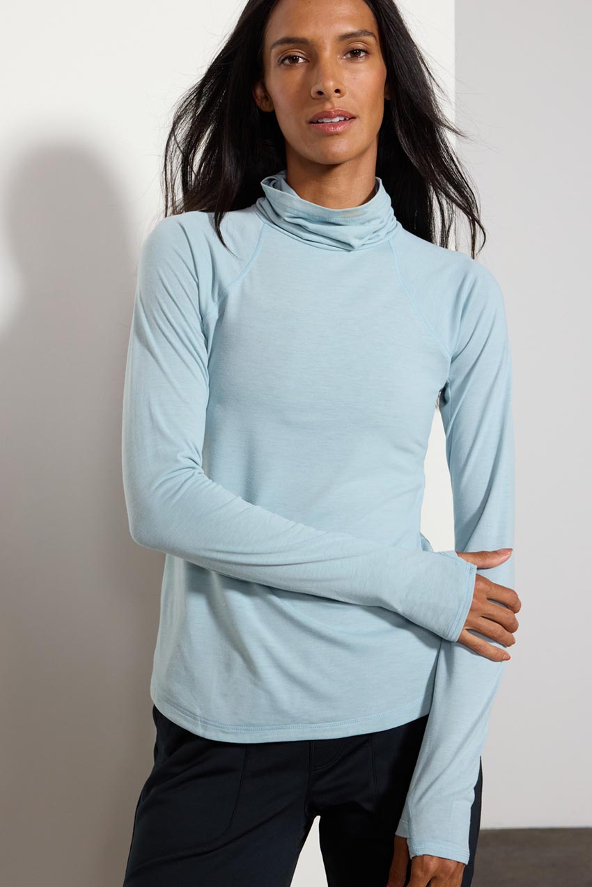 Orbit Recycled Polyester High Mock Neck Long Sleeve Top