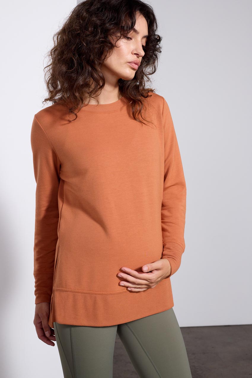 Serene Recycled Polyester TENCEL™ Modal Side Slit Maternity Pullover