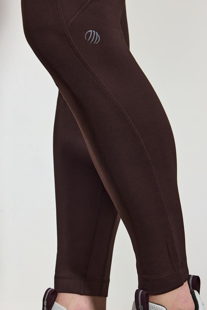 Balance Collection Women's High Rise Leggins Yoga Pants Zip Pocket 27'',  Black 