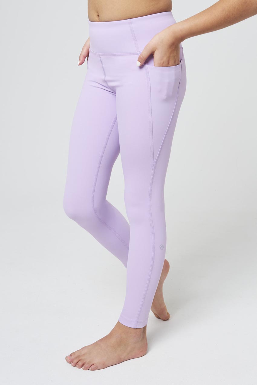 Girls' V-Waist Pocket Leggings - art class™ Size M (7/8) Pink