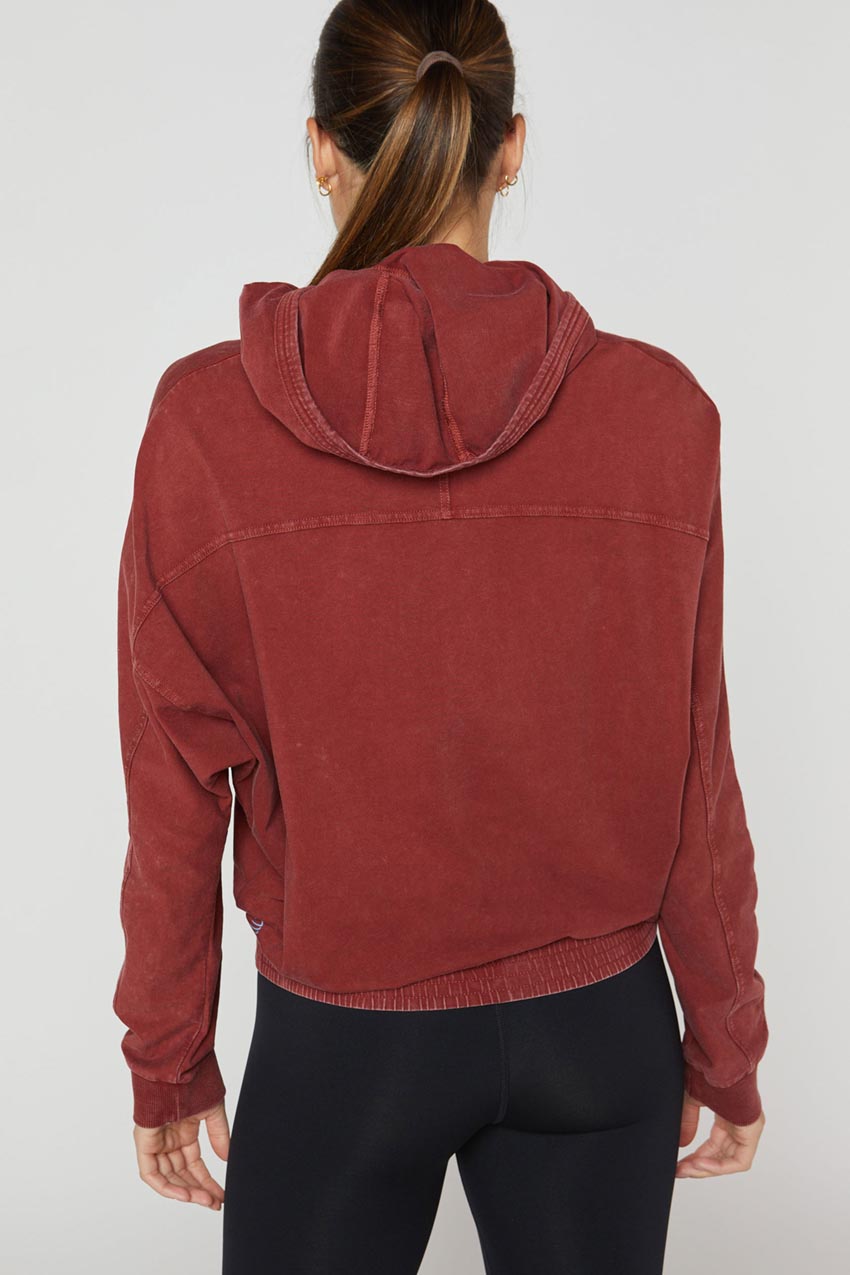 Amelia Washed Front Snap Hoodie
