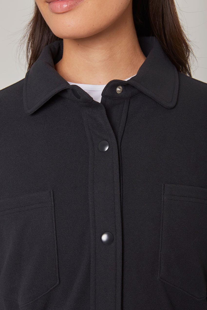 Women’s Knit Oversized Button-Up Shirt