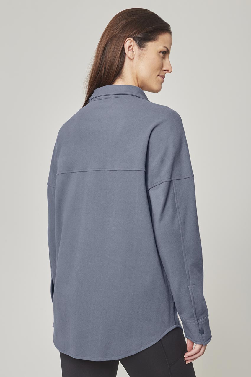 Women’s Knit Oversized Button-Up Shirt