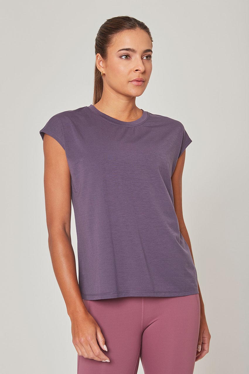 MPG Sport Dynamic Recycled Stink-Free Sleeveless Top - Sale  in Purple Shadow