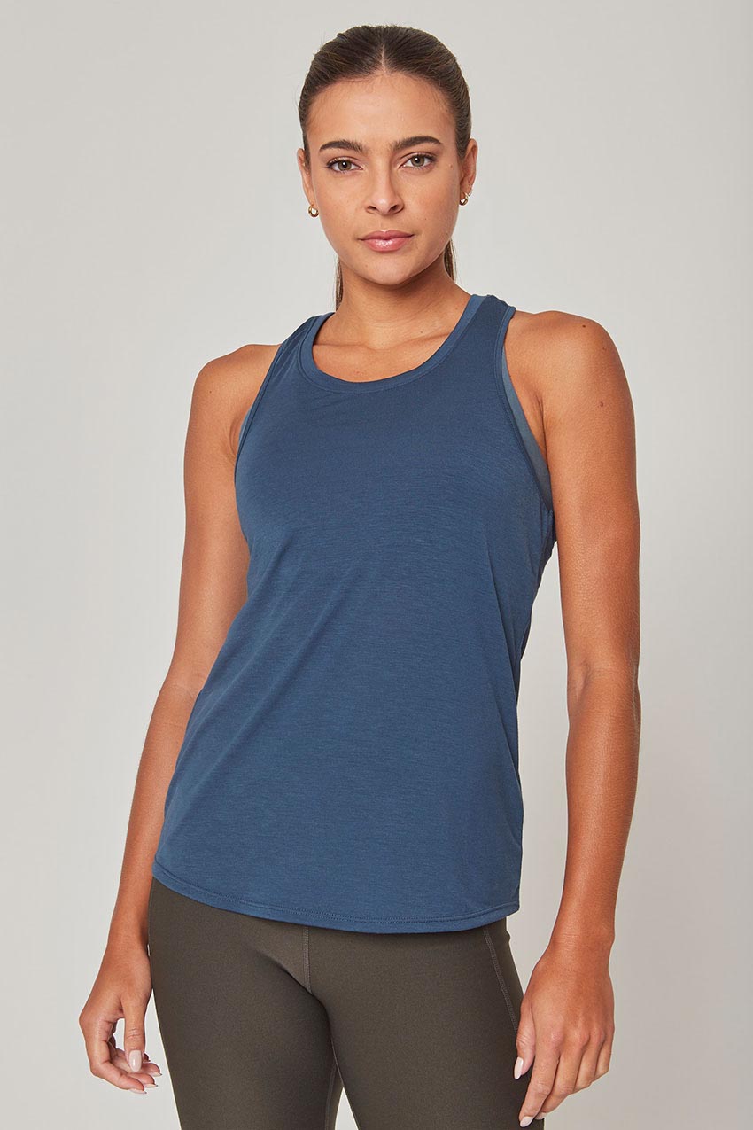 MPG Sport Dynamic Recycled Racerback Stink-Free Tank Top - Sale  in Teal