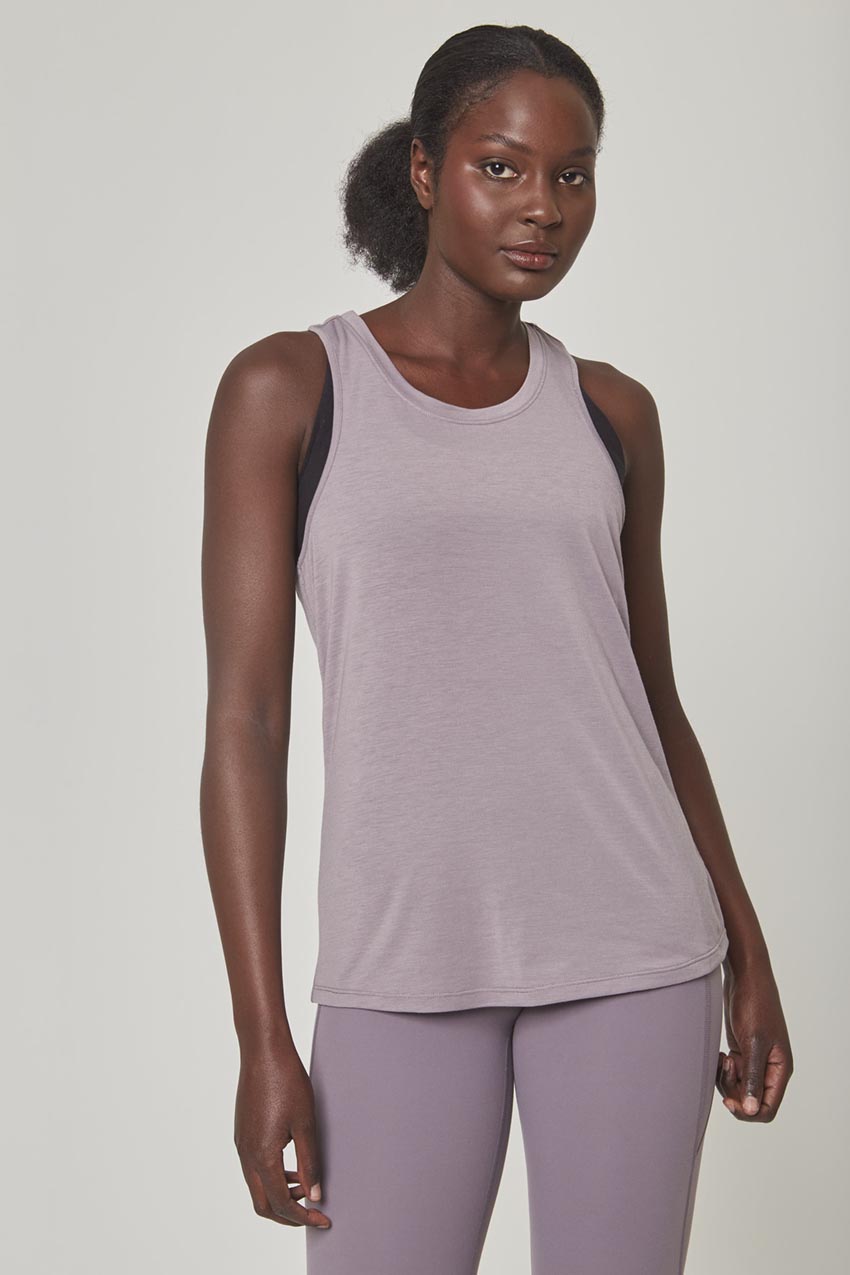MPG Sport Dynamic Recycled Racerback Stink-Free Tank Top - Sale  in Violet Smoke
