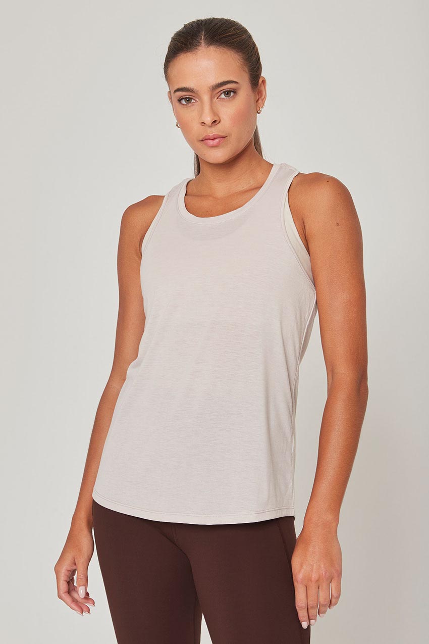 MPG Sport Dynamic Recycled Racerback Stink-Free Tank Top - Sale  in Linen White