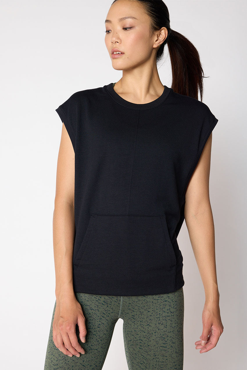 MPG Sport Serene TENCEL™ Modal Short Sleeve Shirt with Front Pocket  in Black