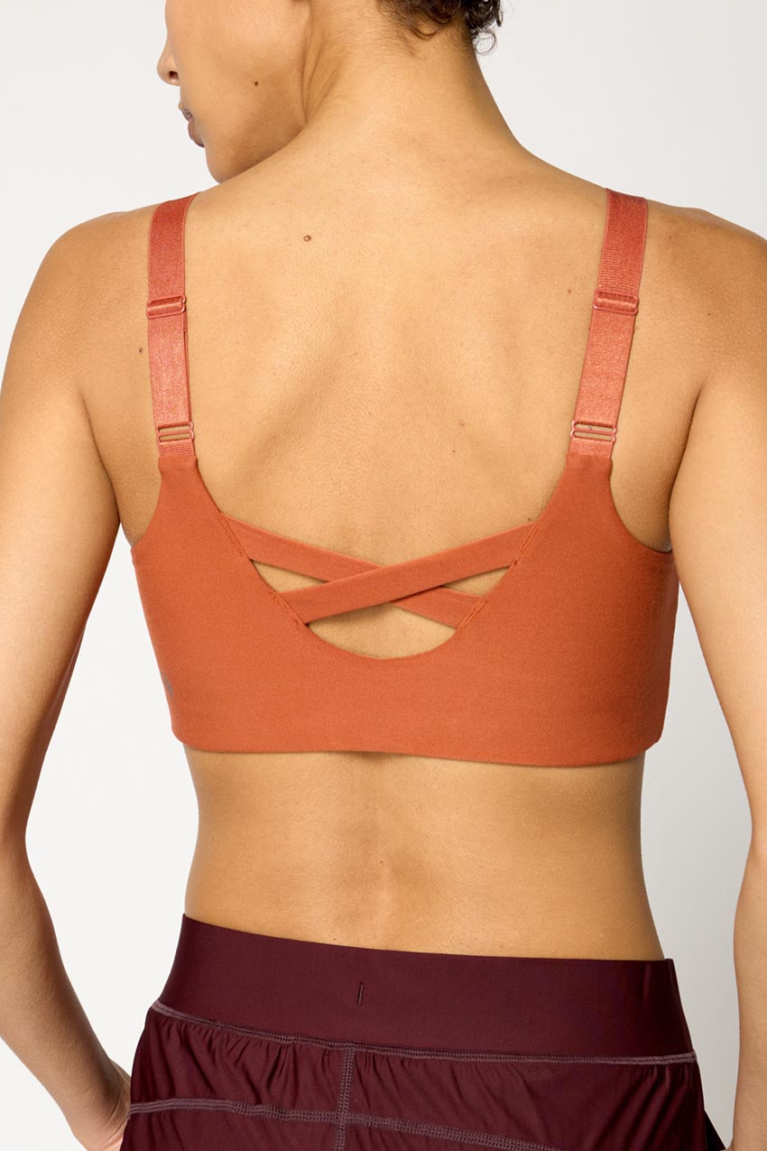Explore Recycled Polyester Adjustable Medium Support Bra Peached