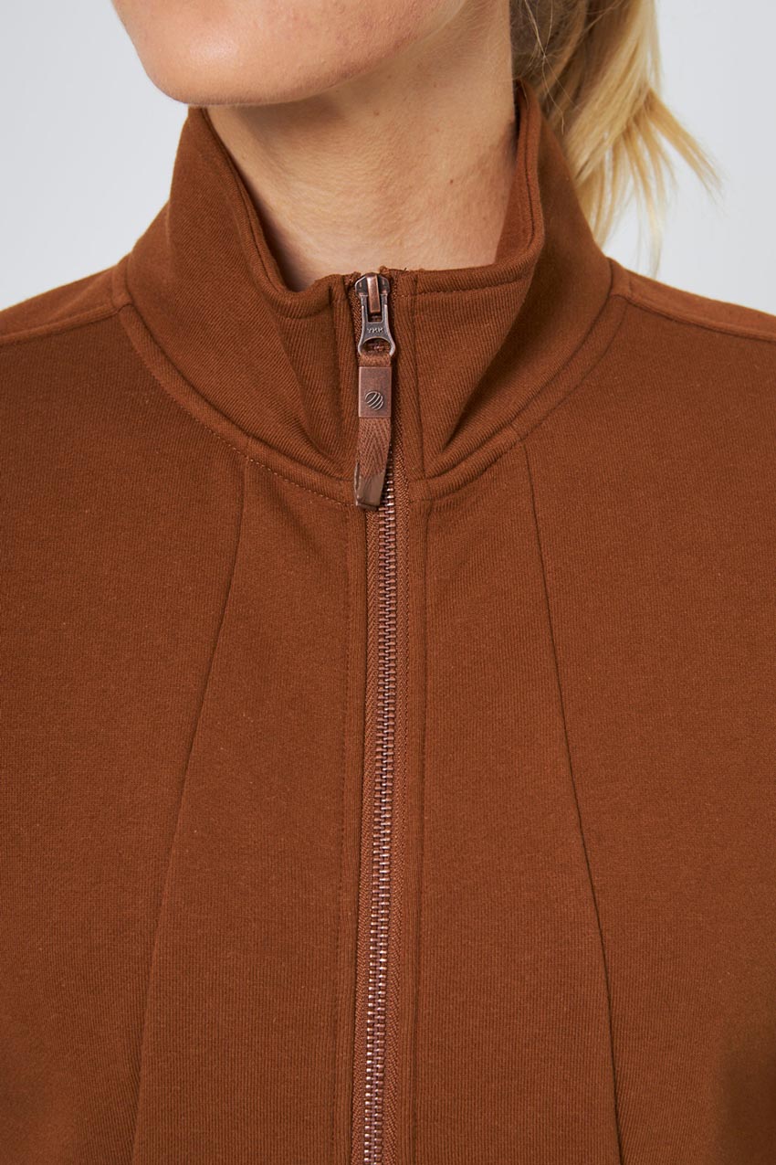 Ease Organic Cotton Recycled Polyester Zip-Up with Standing Collar