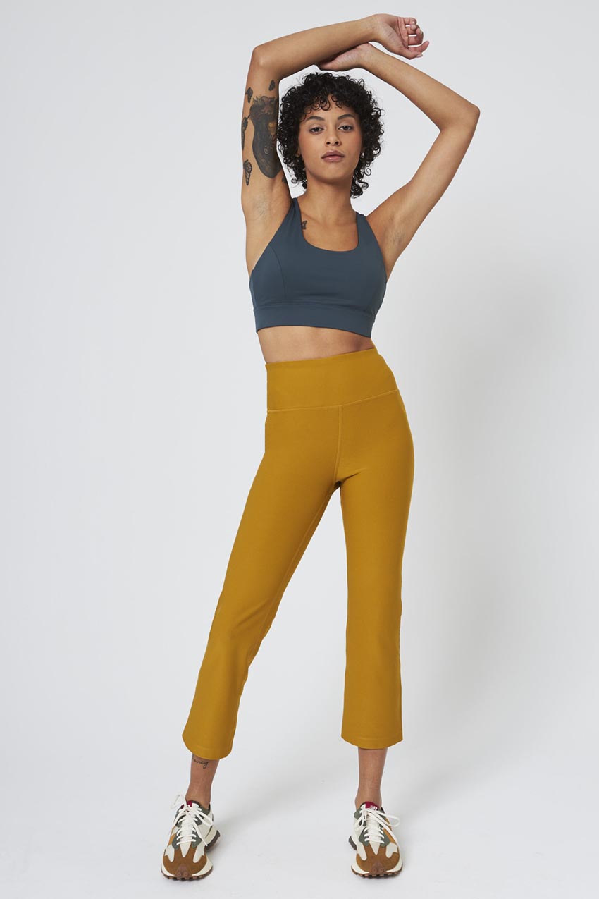 Explore Recycled Polyester High-Waisted Flared Crop 22"