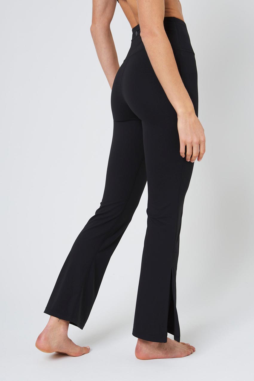 Vital Recycled Nylon High-Waisted Boot Cut Side Slit Pant 30" Peached