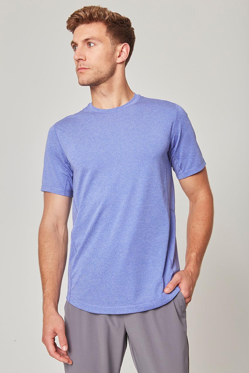 MPG Sport Conquer Crew Neck Long Sleeve Tech Shirt - Sale  in Surf Blue