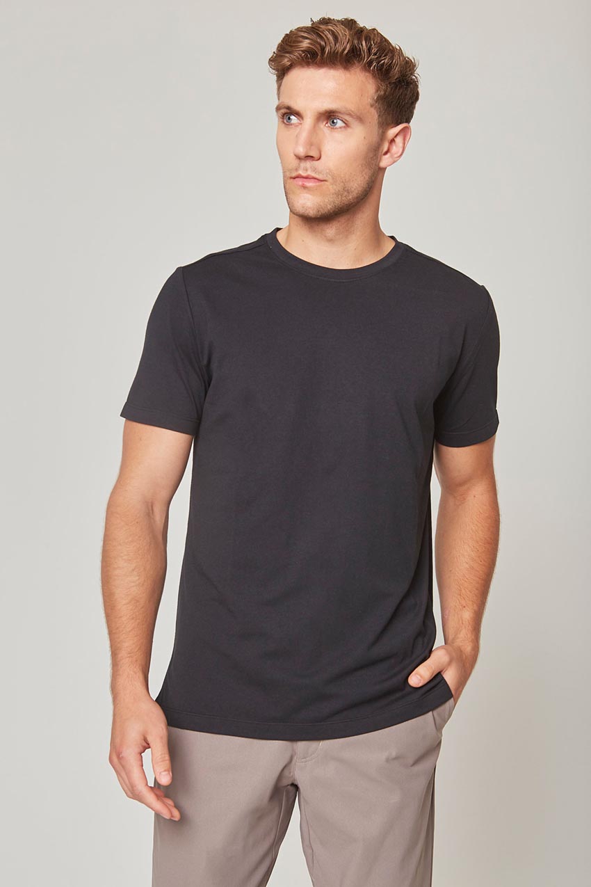 MPG Sport Achieve Short Sleeve Shirt with Side Slit  in Black