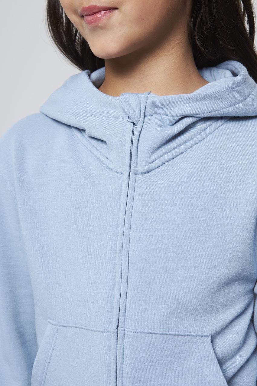Serene Recycled Polyester TENCEL™ Cropped Girls’ Zip-Up Hoodie