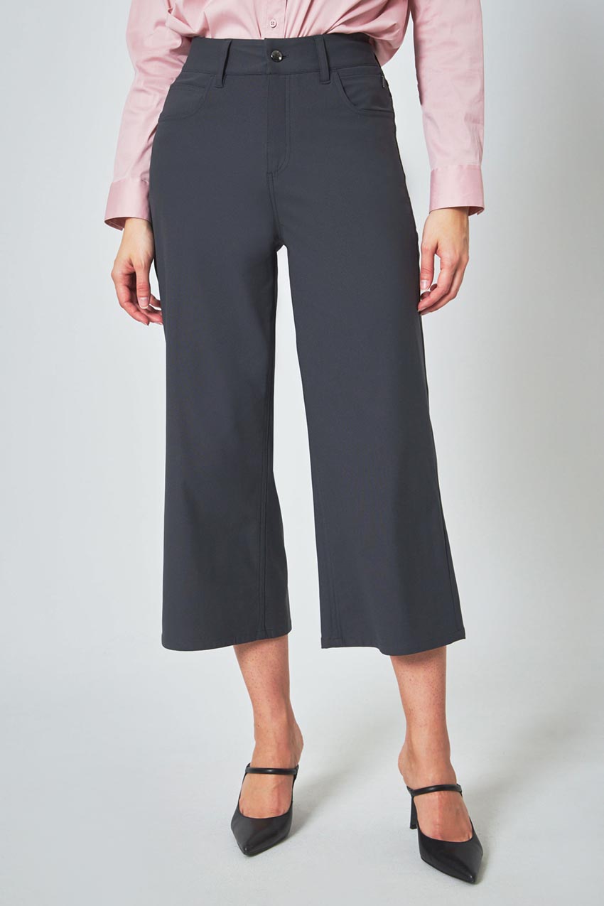 Modern Ambition Limitless High-Rise Wide Leg Cropped Pant in Asphalt