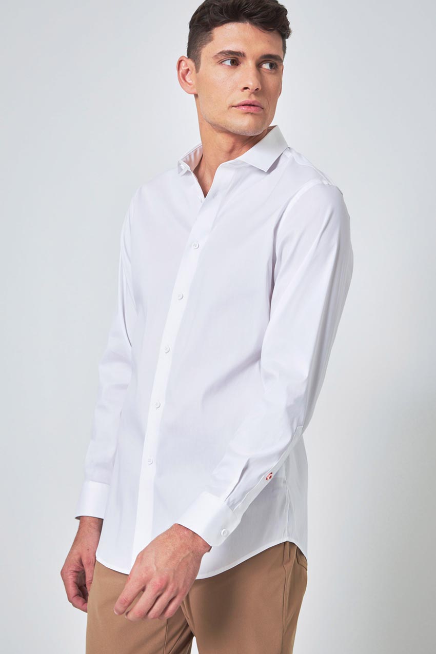 Modern Ambition PerformLuxe Cotton Poplin Standard-Fit Shirt in Bright White