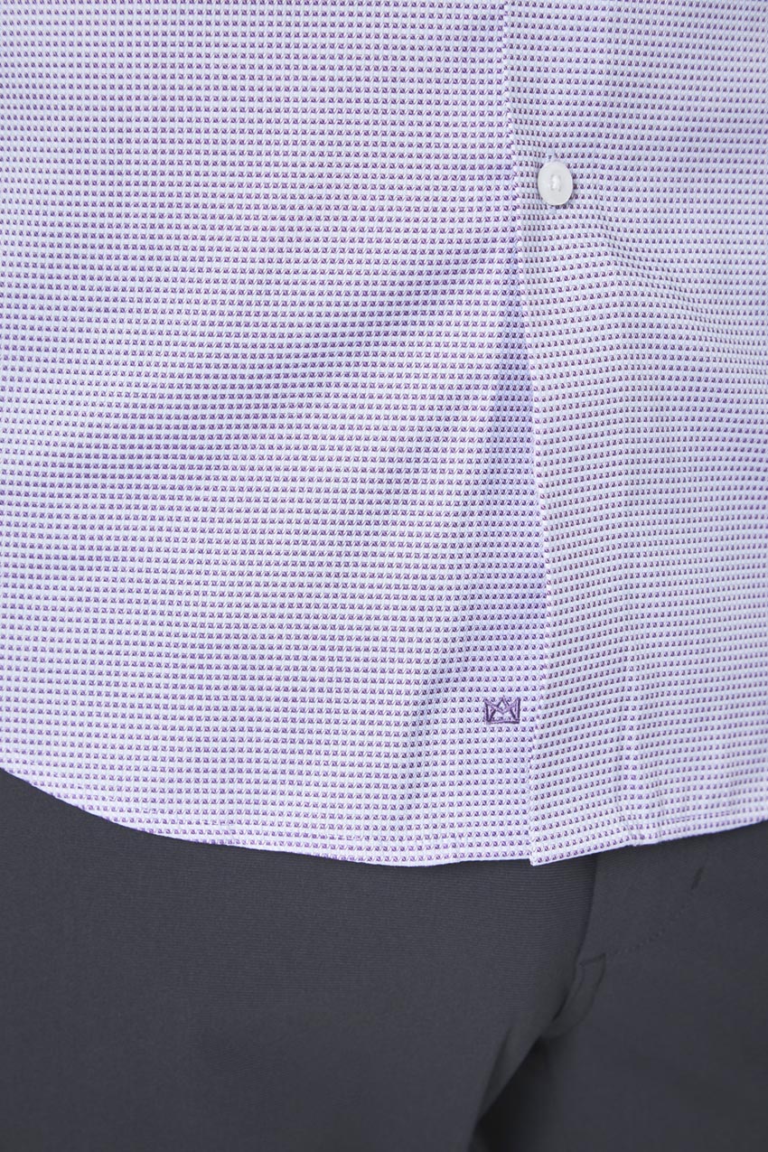 PerformLuxe Cotton Nylon Check Slim-Fit Shirt