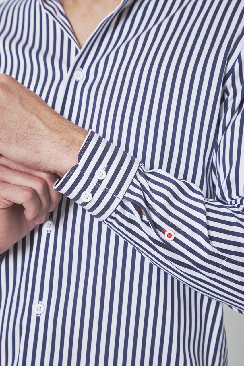 PerformLuxe Cotton Nylon Stripe Standard-Fit Shirt