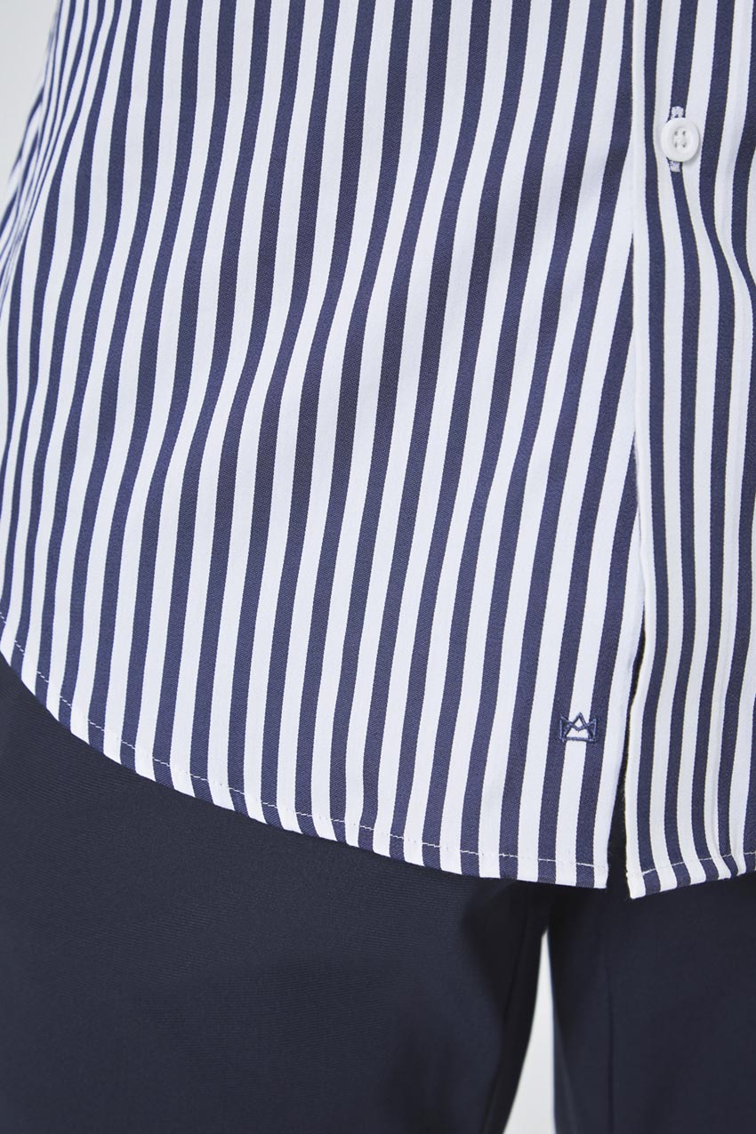 PerformLuxe Cotton Nylon Stripe Standard-Fit Shirt