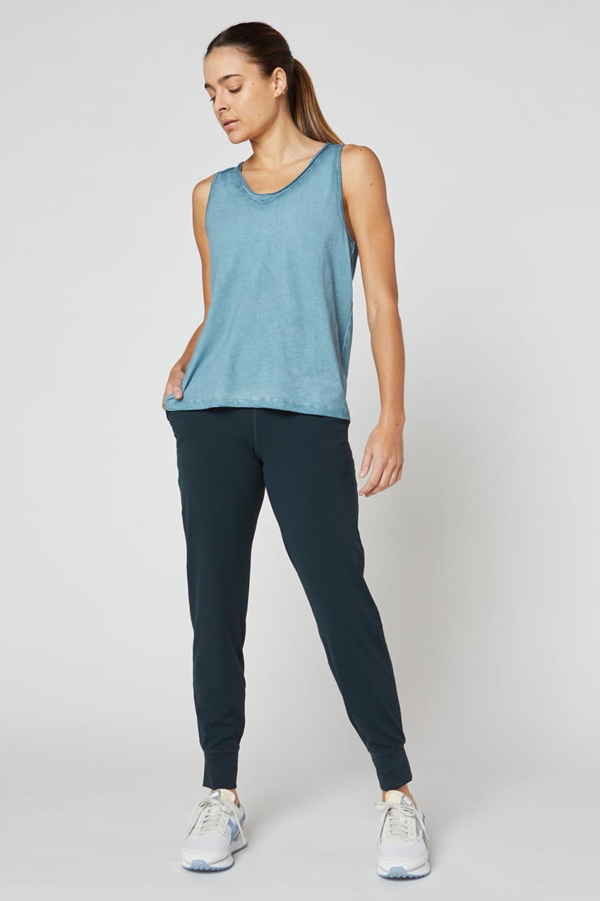 Flame Calm V-Neck Washed Tank Top