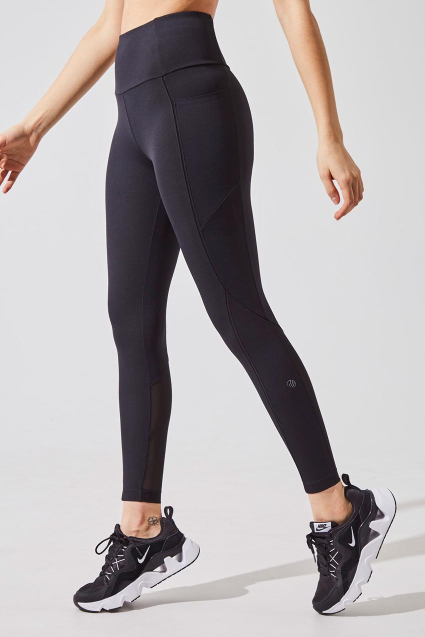 MPG Sport women's Accelerate Ultra-High Waisted Recycled Nylon 7/8 Legging in Black