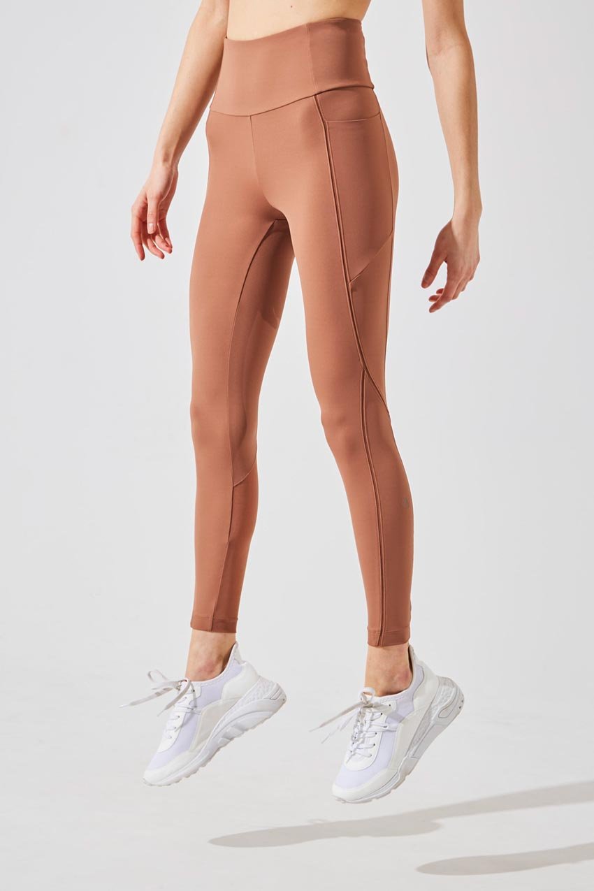 MPG Sport women's Accelerate Ultra-High Waisted Recycled Nylon 7/8 Legging in Toffee