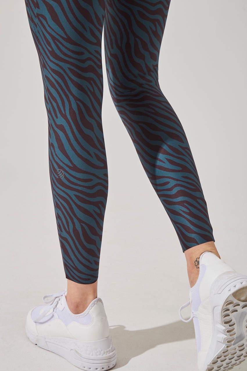 Score Recycled Polyester Zebra Print High Waisted 7/8 Legging