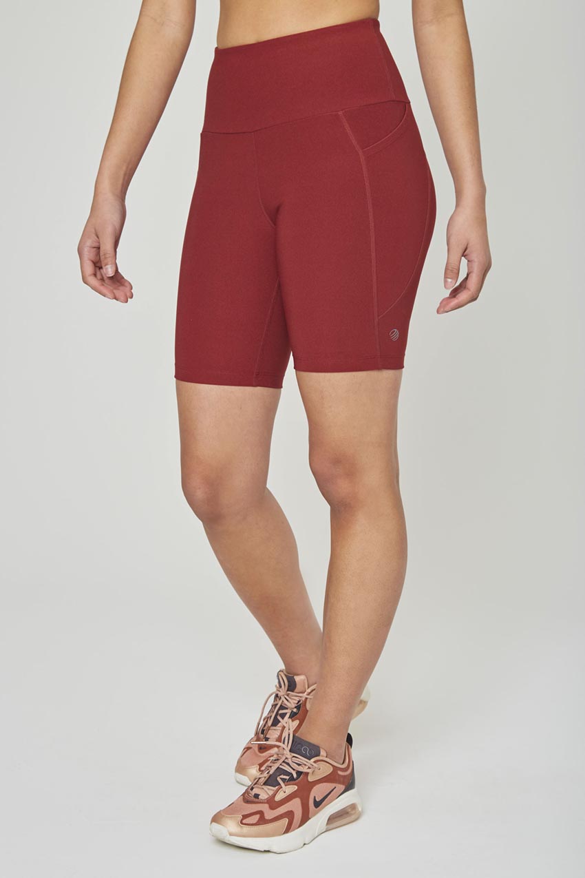 MPG Sport Kalani Explore Recycled High-Waisted 8" Bike Short  in Spice