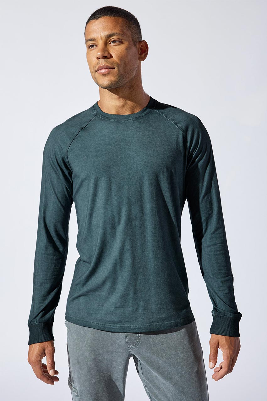 MPG Sport Kier Washed Long Sleeve Top Men's Long Sleeves in Washed Stormy Blue