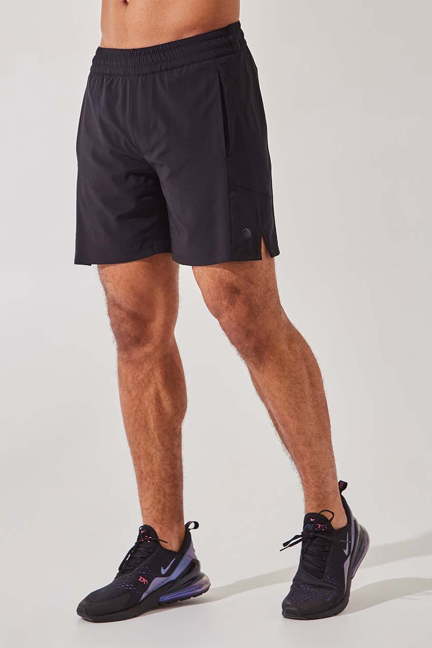 MPG Sport men's Leeway 7" Recycled Polyester Short with Liner in Black