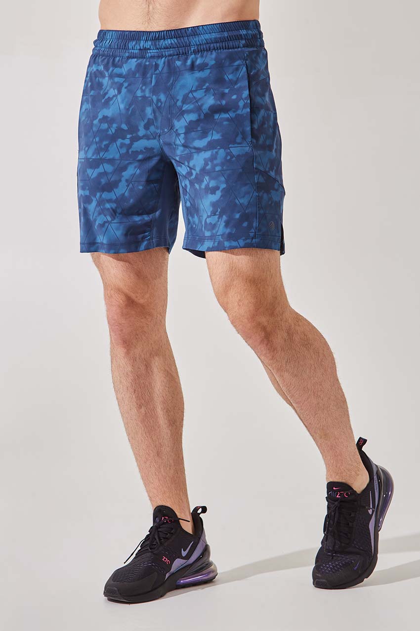 MPG Sport men's Leeway 7" Recycled Polyester Short with Liner in Blue Camo