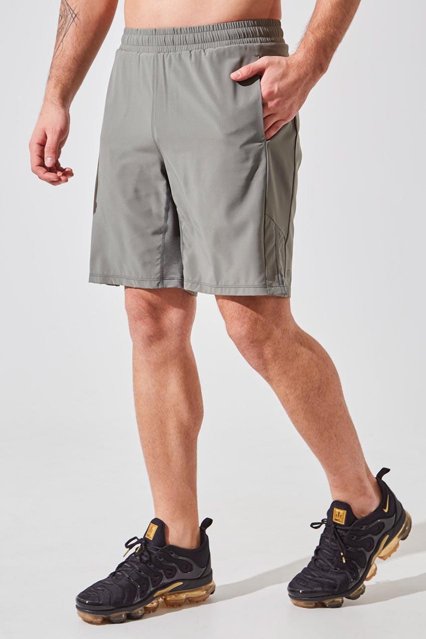 MPG Sport men's Crux 9” Recycled Polyester Short with Liner in Desert Sage