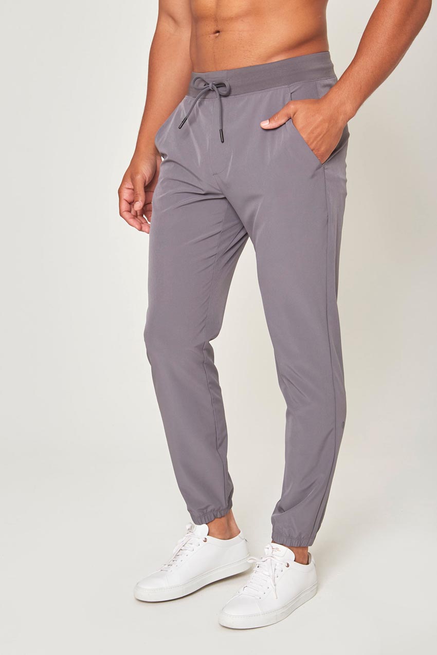 MPG Sport Lithe Recycled Polyester Stretch Woven Jogger  in Steel Grey