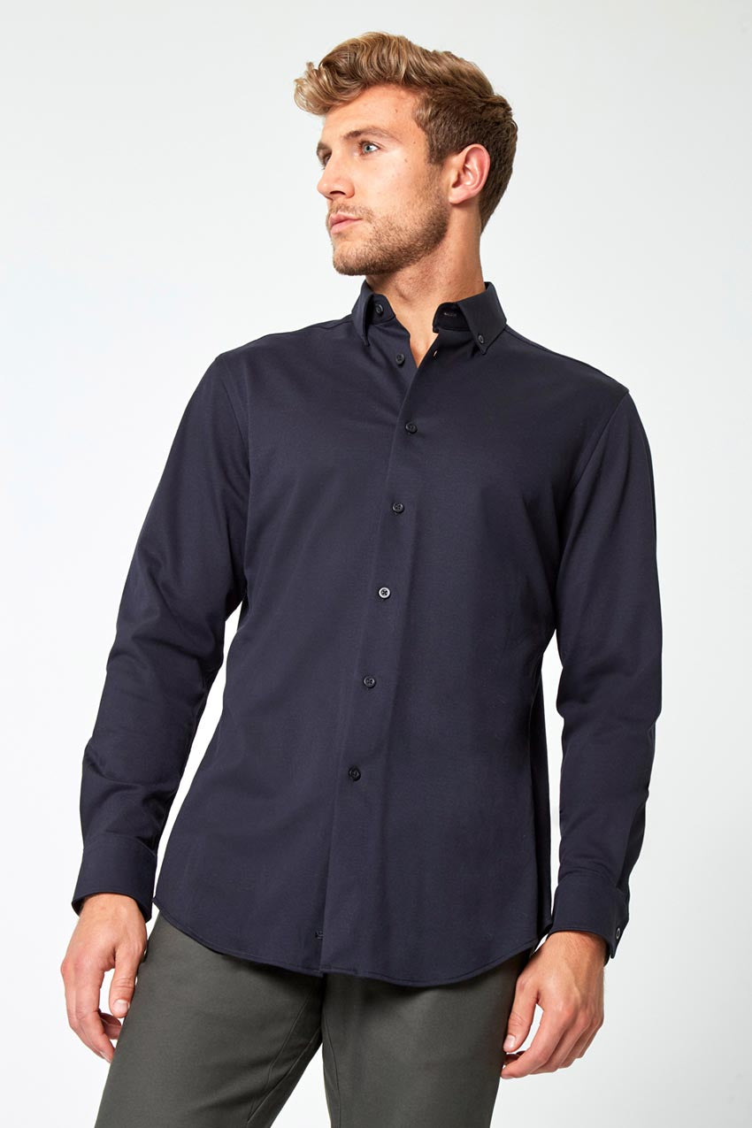 Modern Ambition Integrity Slim-Fit FlexPique Shirt in Black