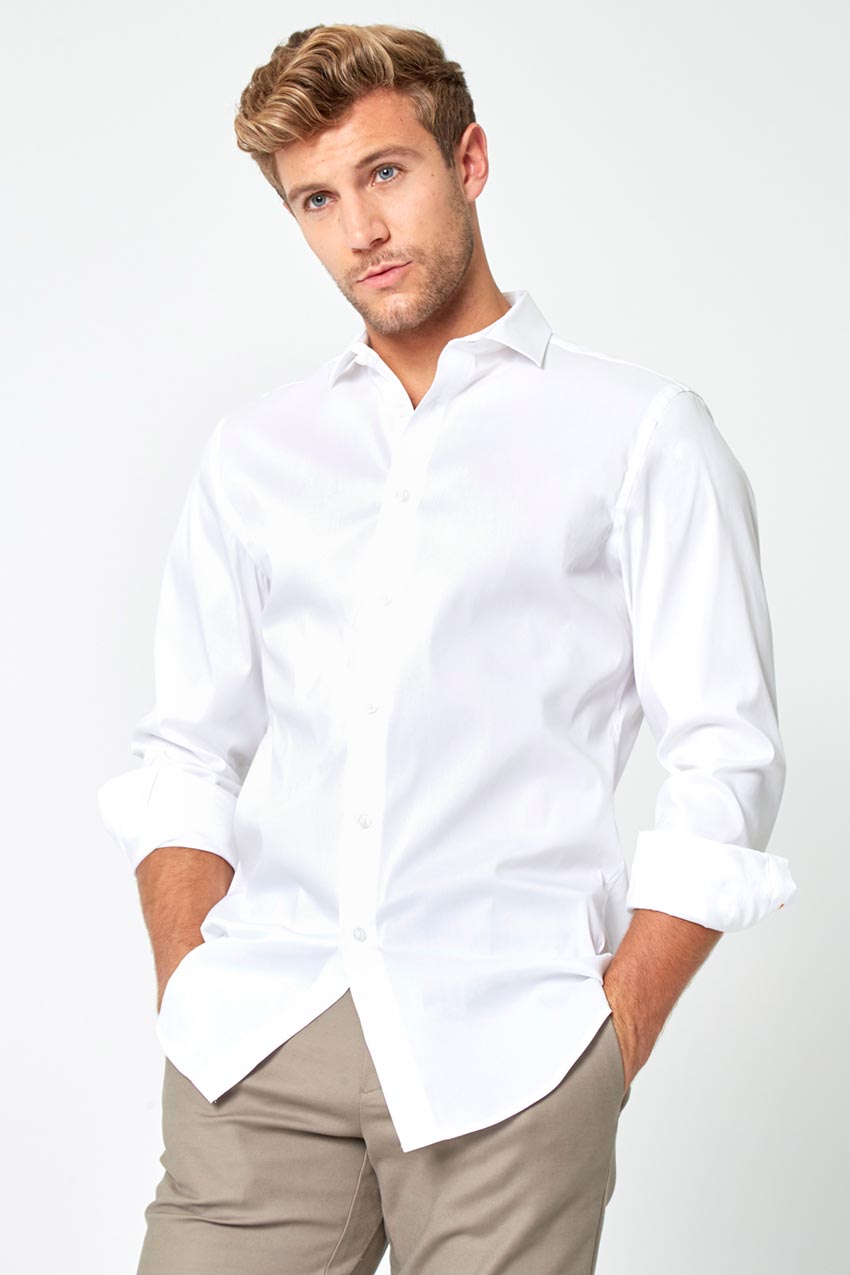 Modern Ambition PerformLuxe Cotton Poplin Standard-Fit Shirt in White
